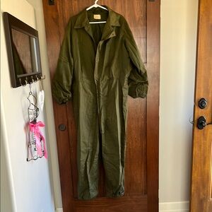 Insulated army green coveralls